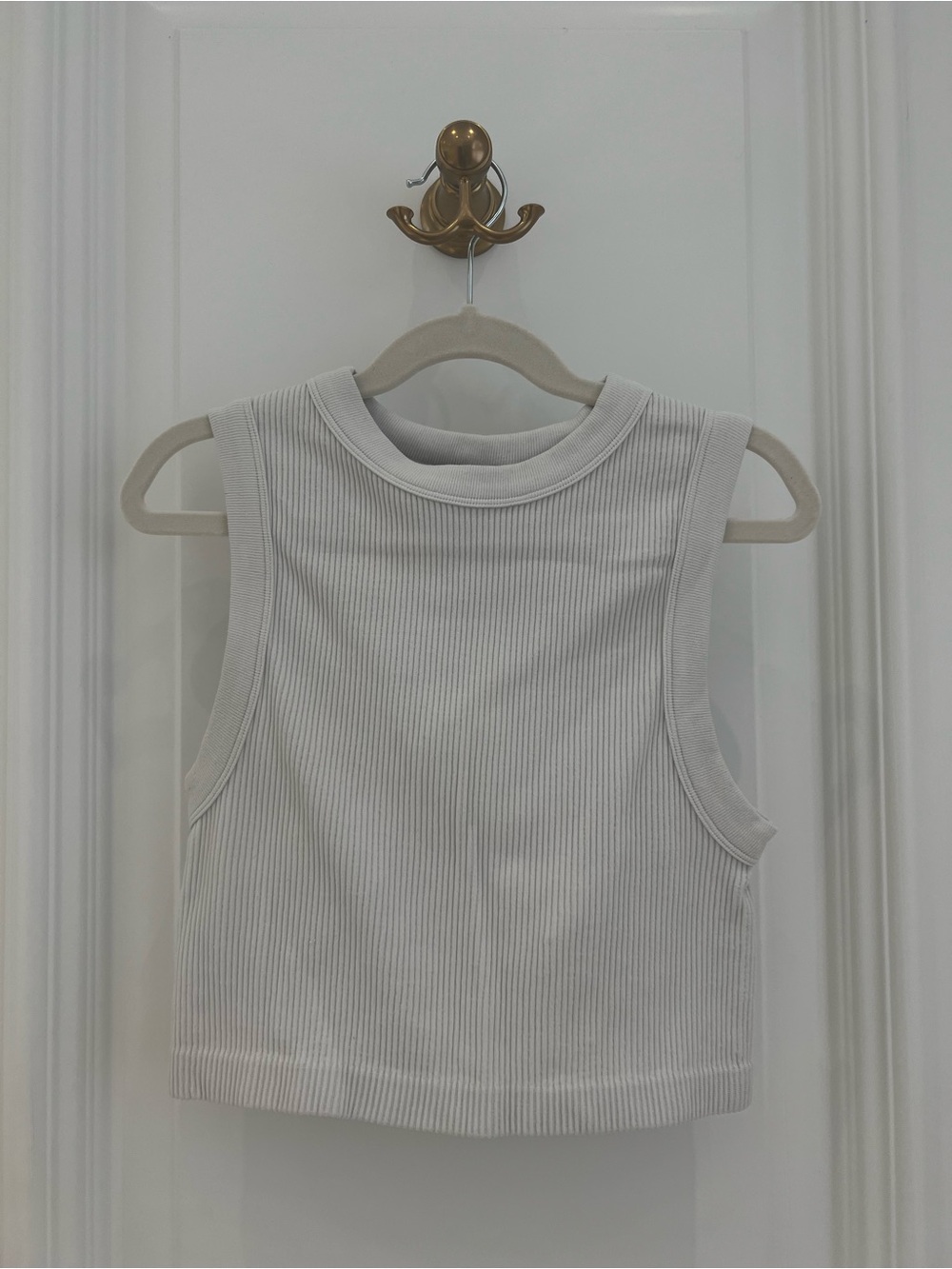 Zara xs-s Ribbed Sleeveless Crop Tank Top - white